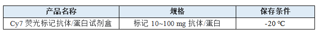 Cy7荧光标记抗体/蛋白试剂盒 Cy7荧光标记抗体/蛋白试剂盒